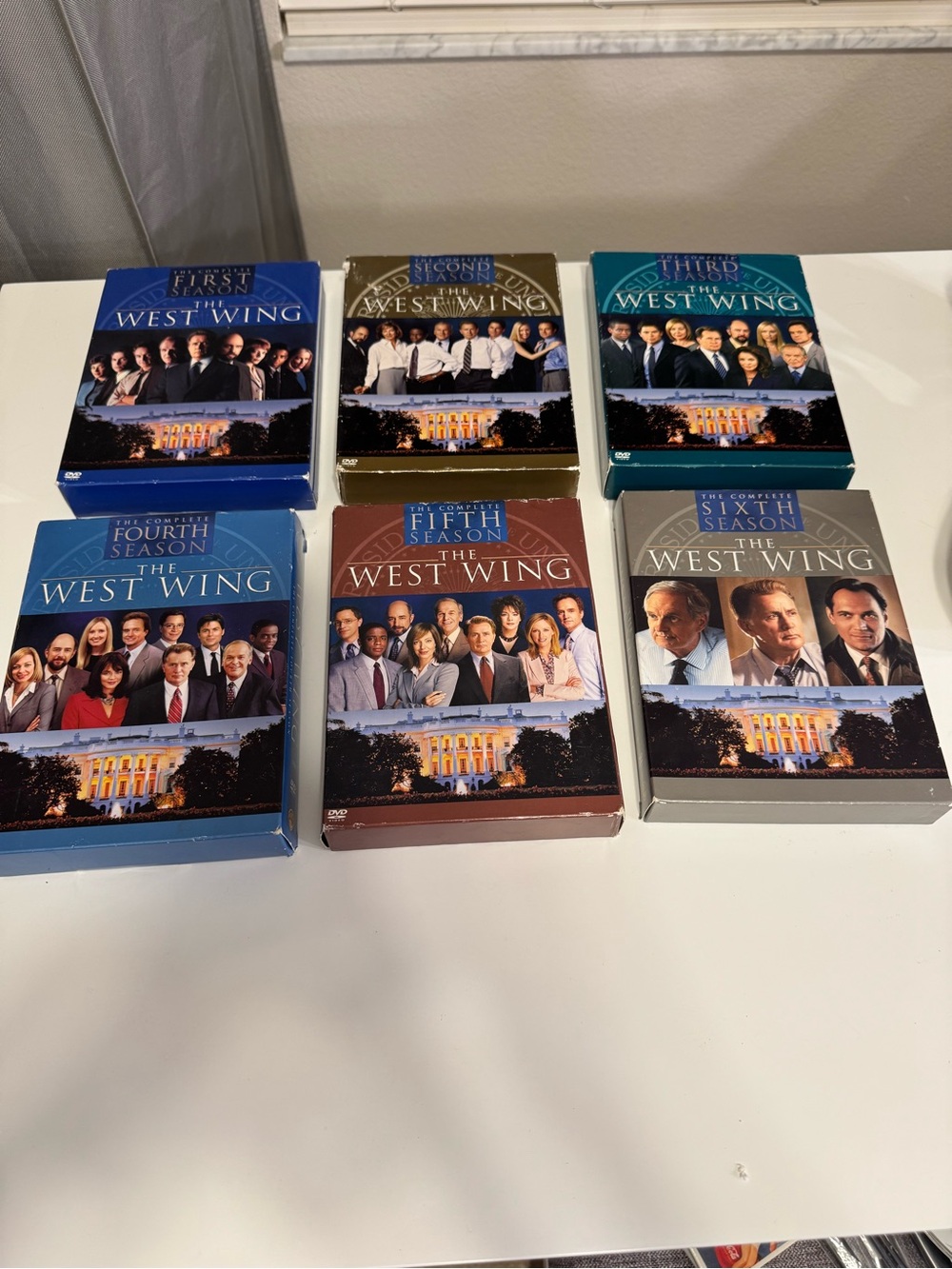 The West Wing- Season’s 1-6 Complete on DVD.